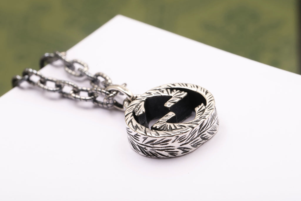 Gucci Silver-Tone Circular Pendant Necklace - album image 5