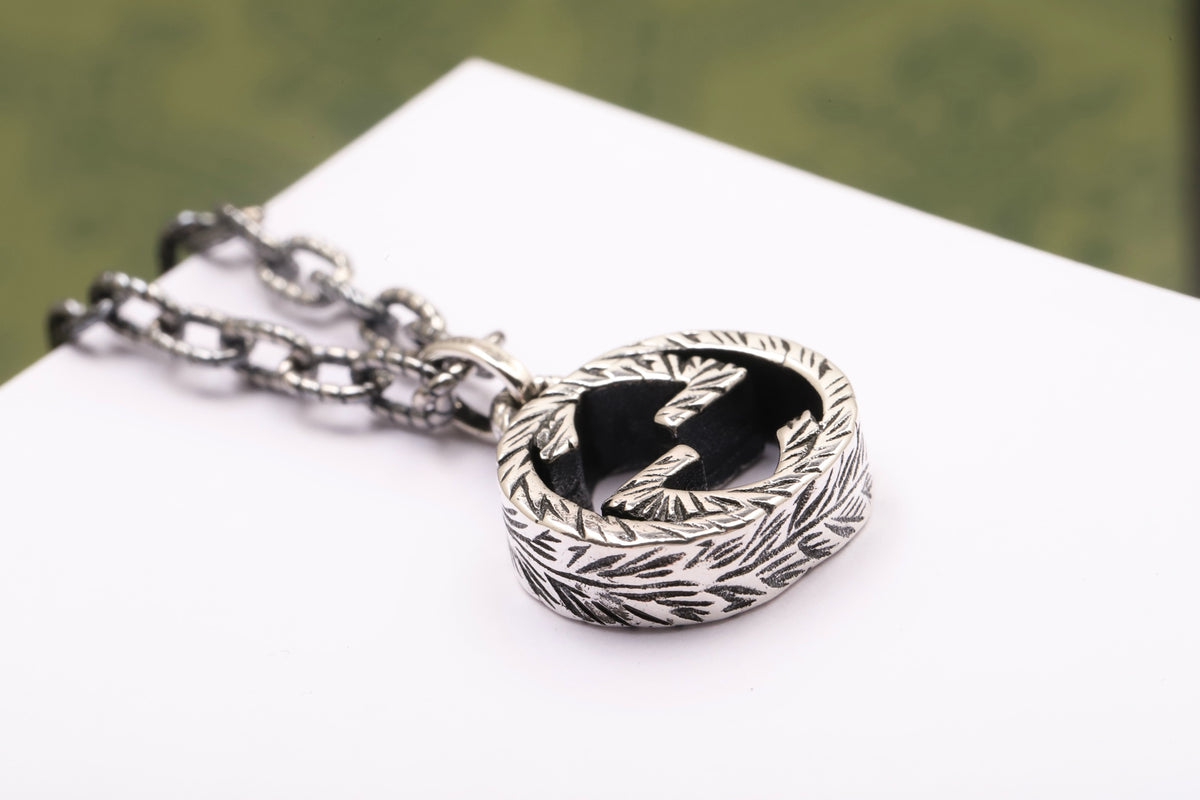 Gucci Silver-Tone Circular Pendant Necklace - album image 5
