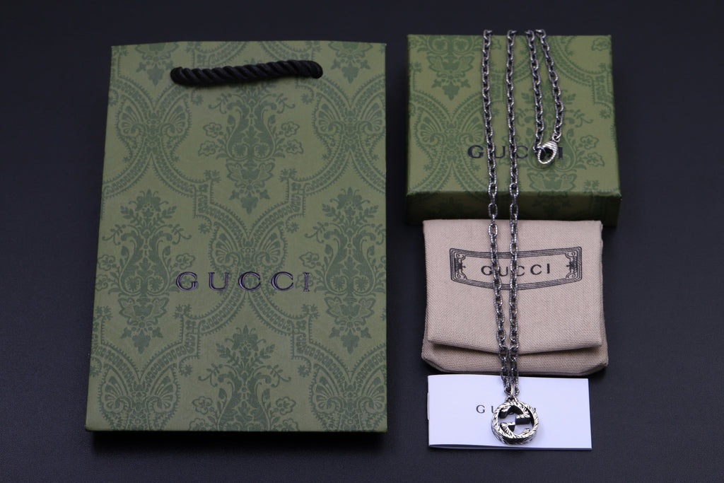 Gucci Silver-Tone Circular Pendant Necklace - album image 2