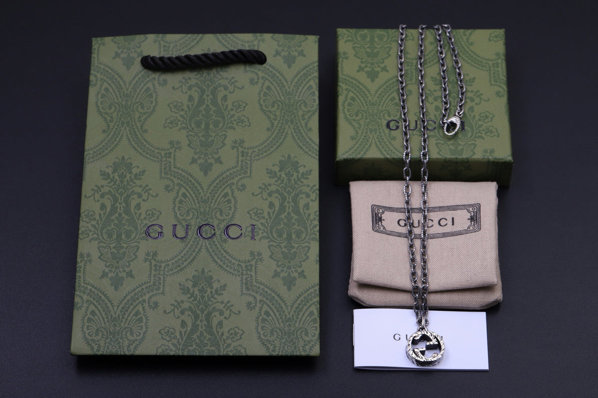Gucci Silver-Tone Circular Pendant Necklace - album image 2