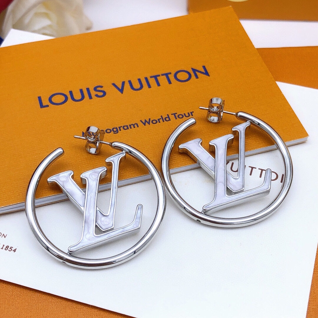 Louis Vuitton Silver-Tone Circular Earrings - album image 4