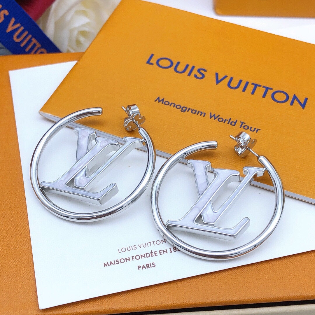 Louis Vuitton Silver-Tone Circular Earrings - album image 1