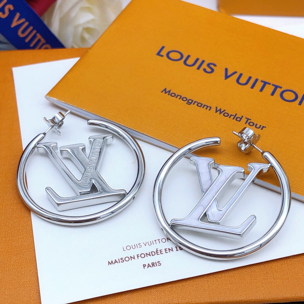 Louis Vuitton Silver-Tone Circular Earrings - album image 2
