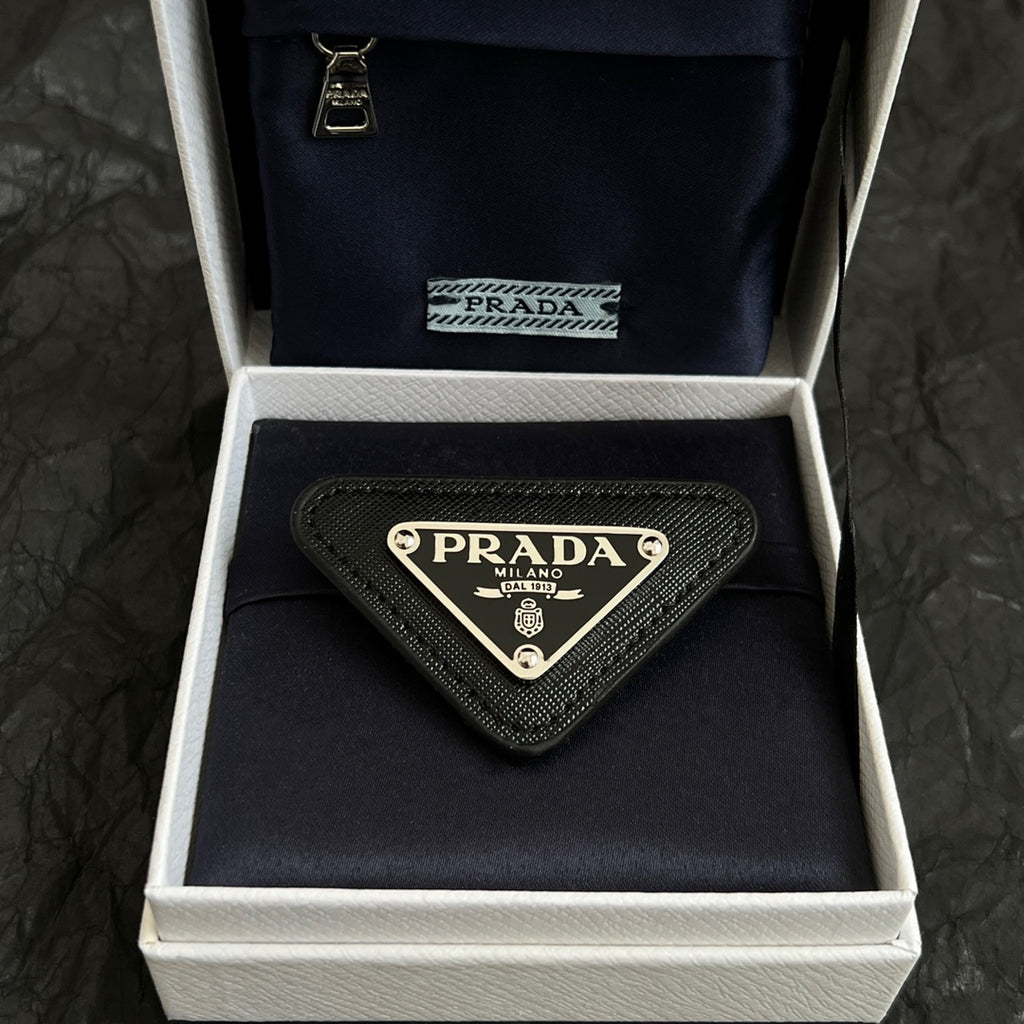 Prada Triangle Logo Plaque Brooch - album image 8