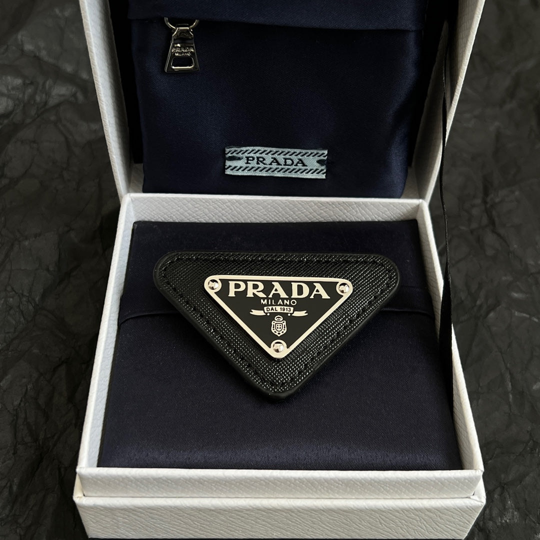 Prada Triangle Logo Plaque Brooch - album image 8