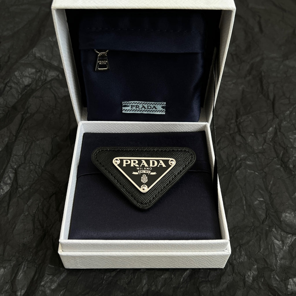 Prada Triangle Logo Plaque Brooch - album image 5