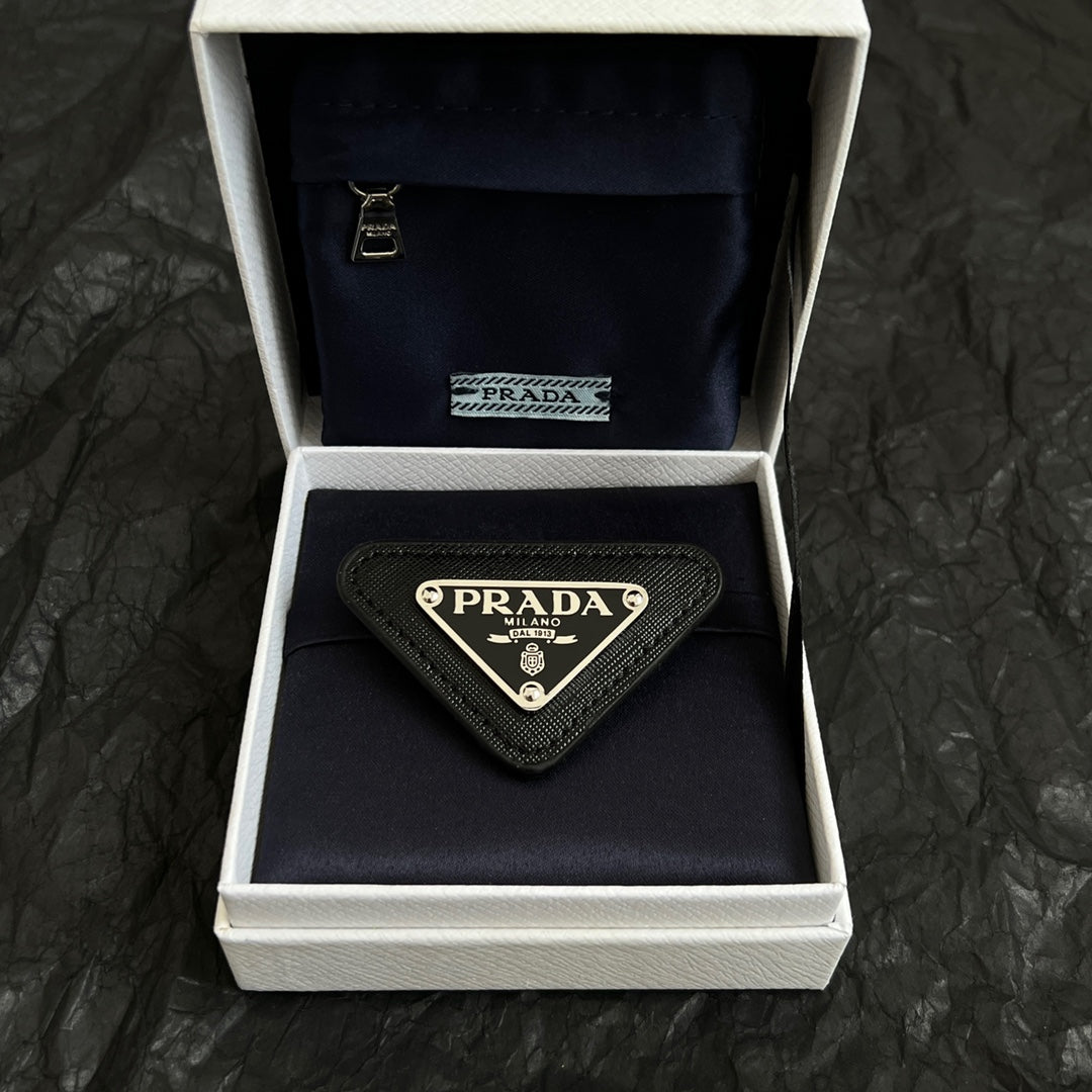 Prada Triangle Logo Plaque Brooch - album image 5