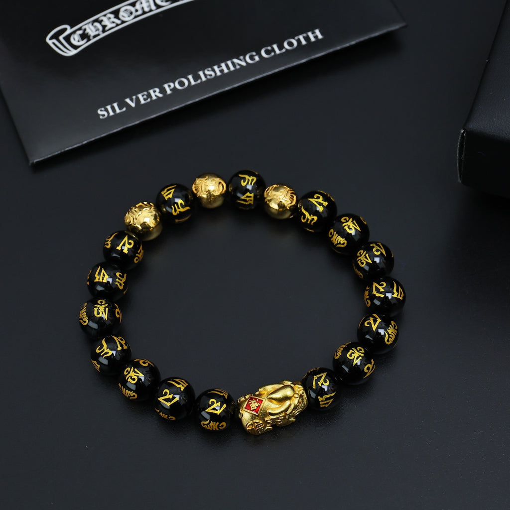 Chrome Hearts Purple Bead Gold Spacer Bracelet - album image 4