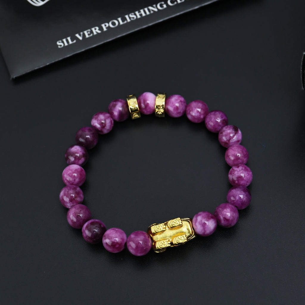 Chrome Hearts Purple Bead Gold Spacer Bracelet - album image 2