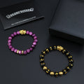 Chrome Hearts Purple Bead Gold Spacer Bracelet - album image 1