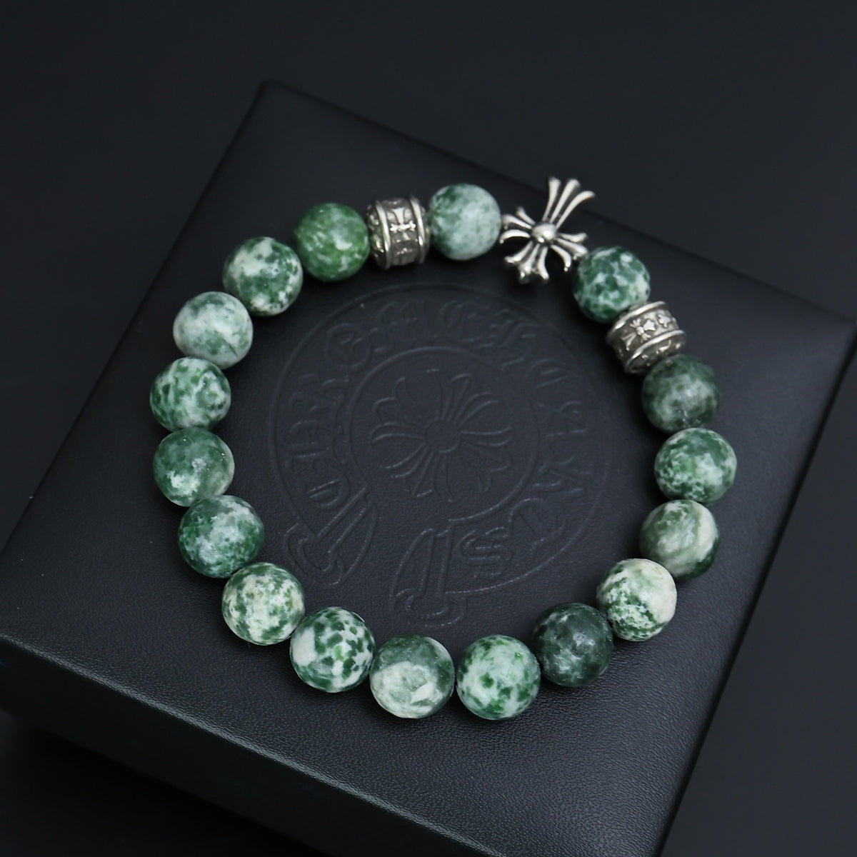 Chrome Hearts Blue-Green Bead Ornamental Bracelet - album image 2