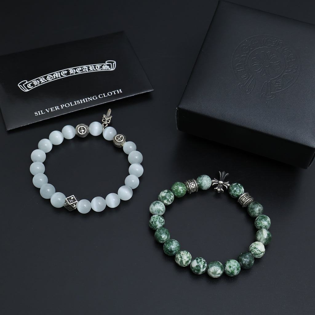 Chrome Hearts Blue-Green Bead Ornamental Bracelet - album image 1