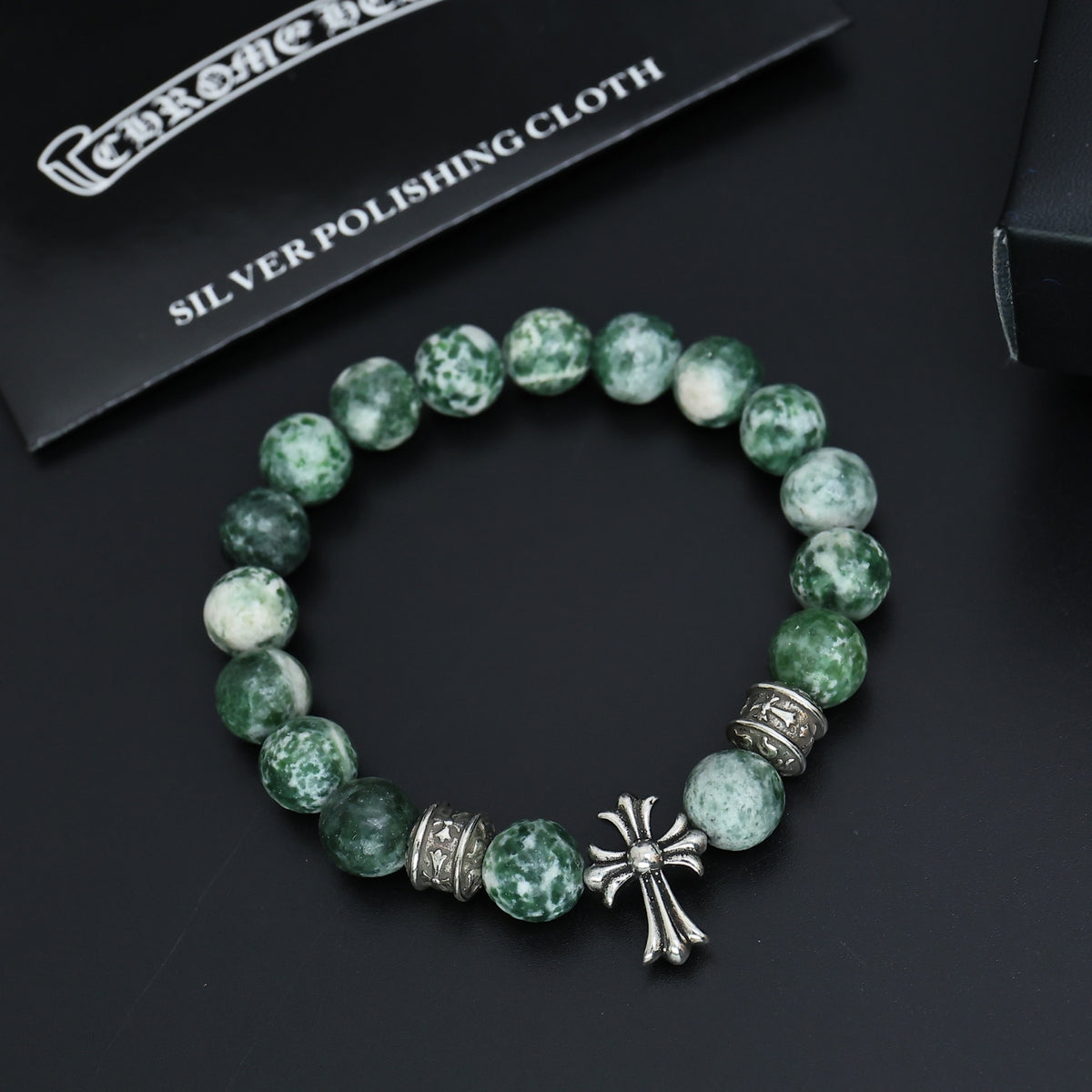 Chrome Hearts Blue-Green Bead Ornamental Bracelet - album image 4