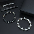 Chrome Hearts White and Charcoal Relief Bead Bracelet - album image 1