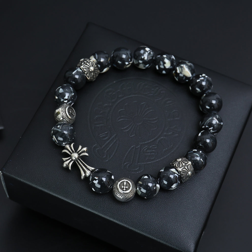 Chrome Hearts White and Charcoal Relief Bead Bracelet - album image 5