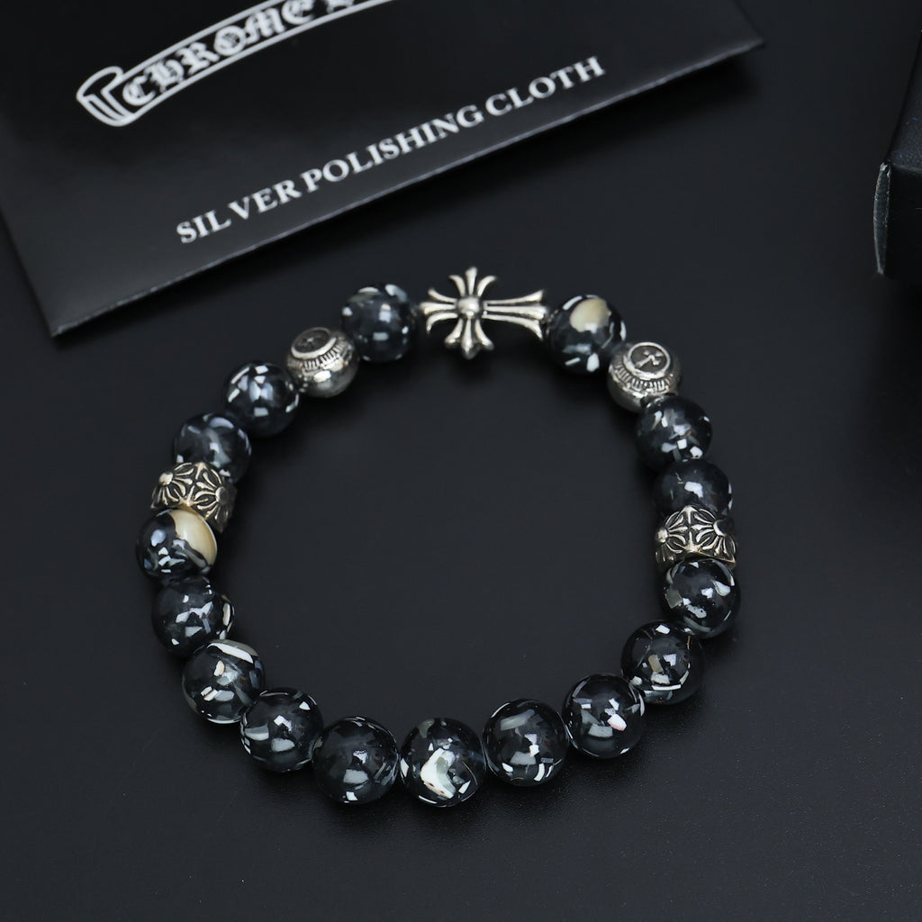 Chrome Hearts White and Charcoal Relief Bead Bracelet - album image 3