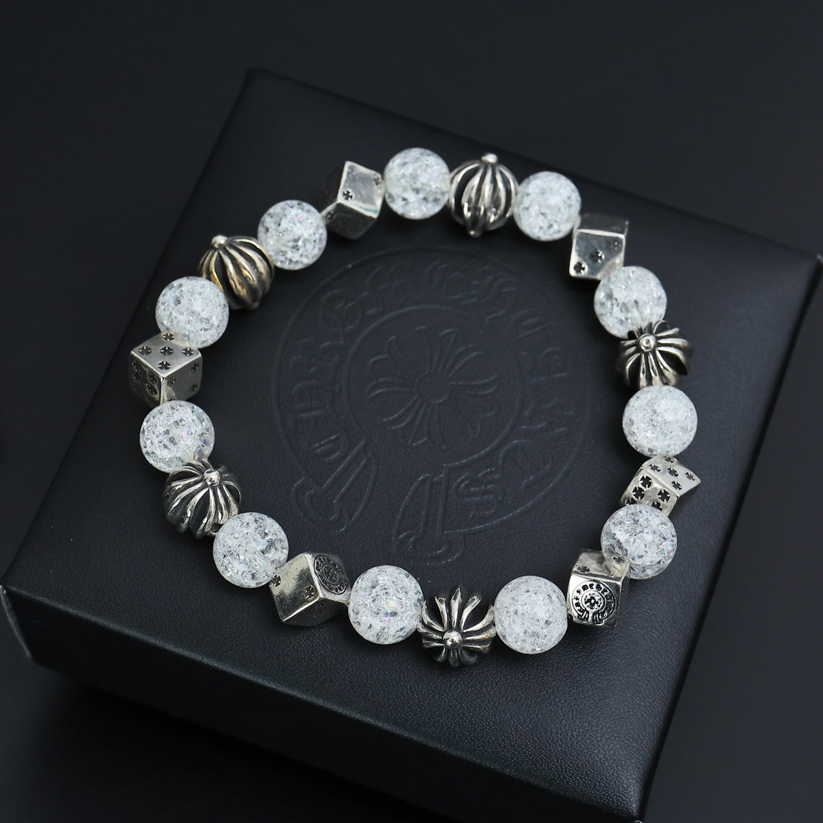 Chrome Hearts White and Charcoal Relief Bead Bracelet - album image 2