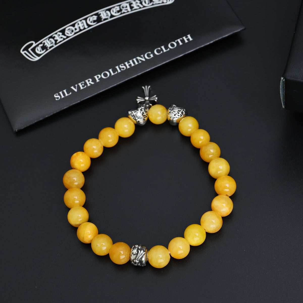 Chrome Hearts Yellow Bead Cross Charm Bracelet - album image 2