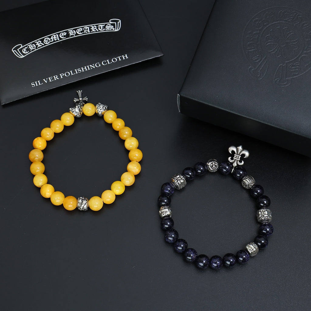 Chrome Hearts Yellow Bead Cross Charm Bracelet - album image 1