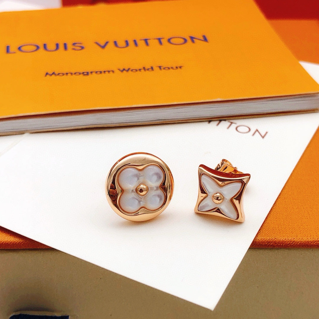 Louis Vuitton White Mother-of-Pearl Earrings - album image 2