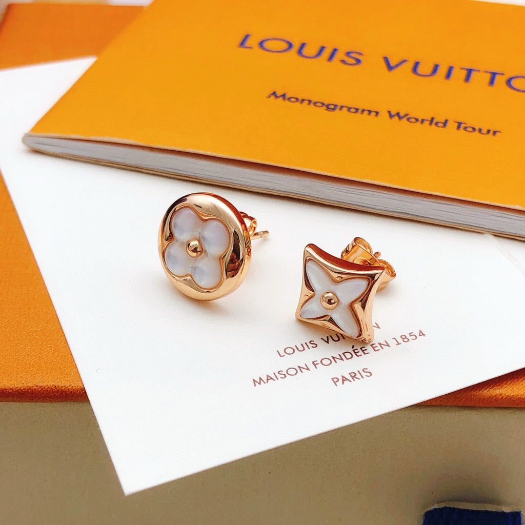 Louis Vuitton White Mother-of-Pearl Earrings - album image 3