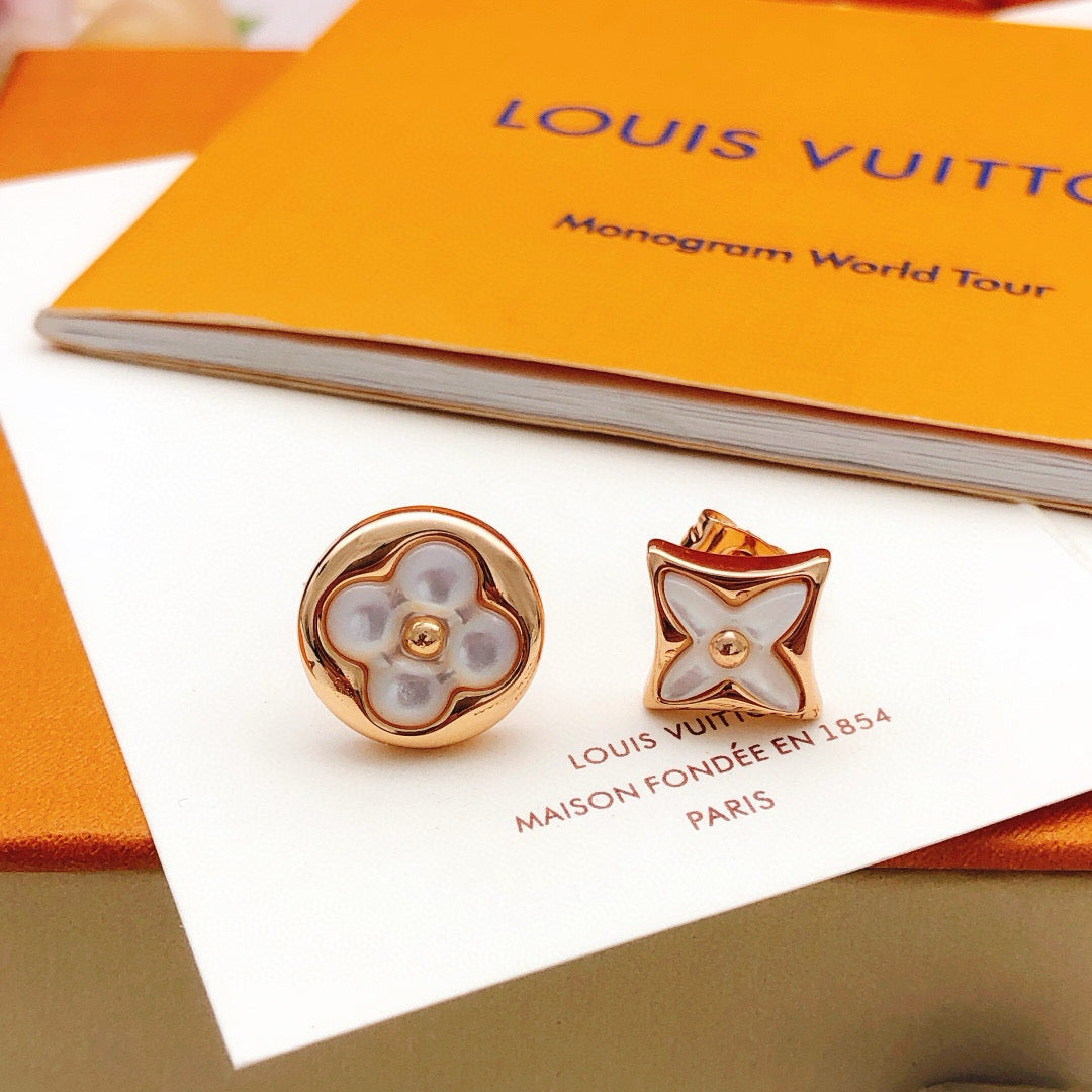 Louis Vuitton White Mother-of-Pearl Earrings - album image 1