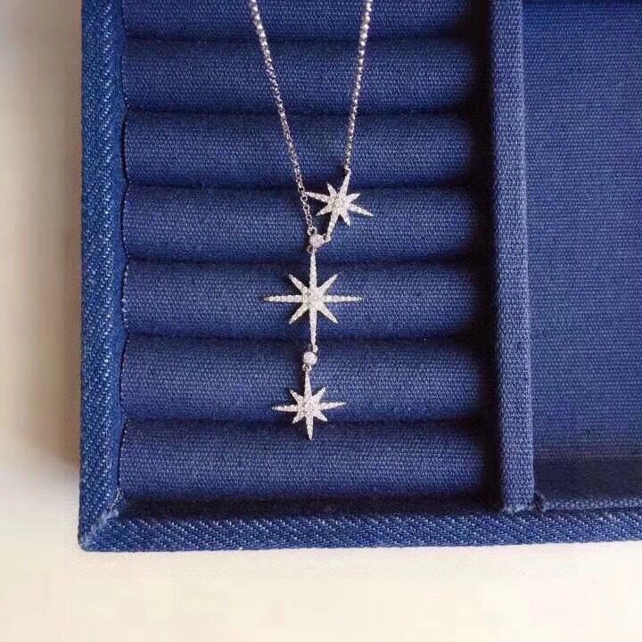 APM Monaco Silver-Tone Three-Star Drop Necklace - album image 2