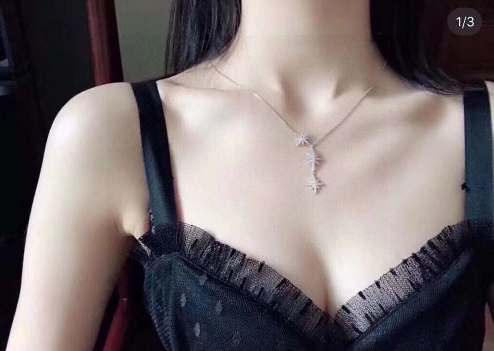 APM Monaco Silver-Tone Three-Star Drop Necklace - album image 7