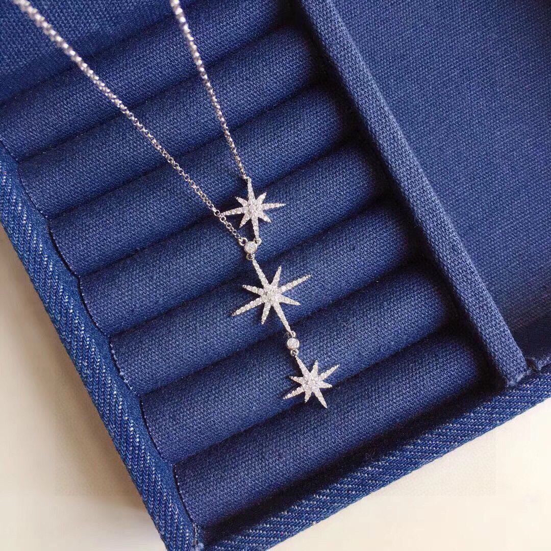 APM Monaco Silver-Tone Three-Star Drop Necklace - album image 3