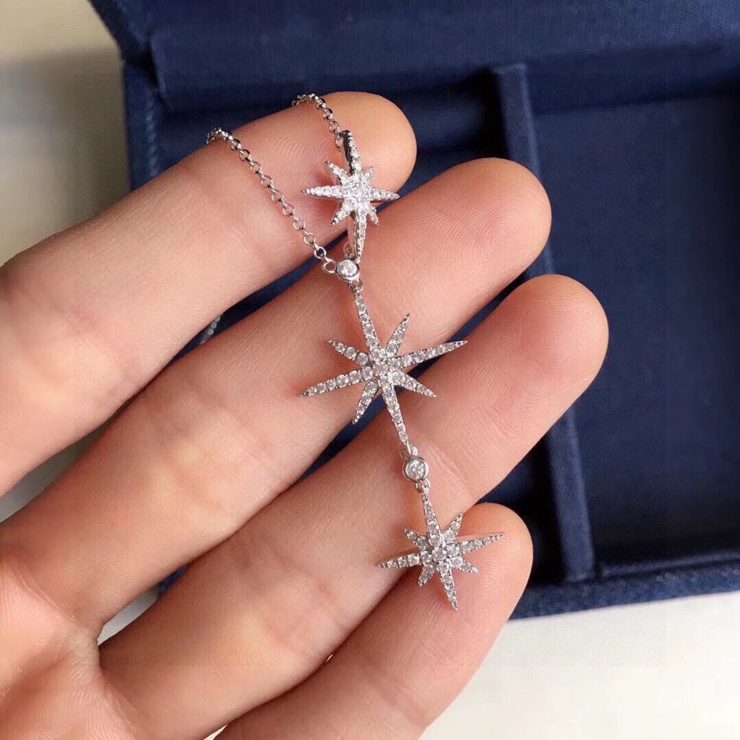 APM Monaco Silver-Tone Three-Star Drop Necklace - album image 5