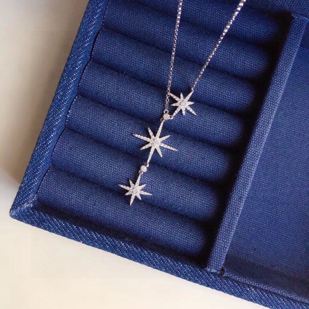 APM Monaco Silver-Tone Three-Star Drop Necklace - album image 4