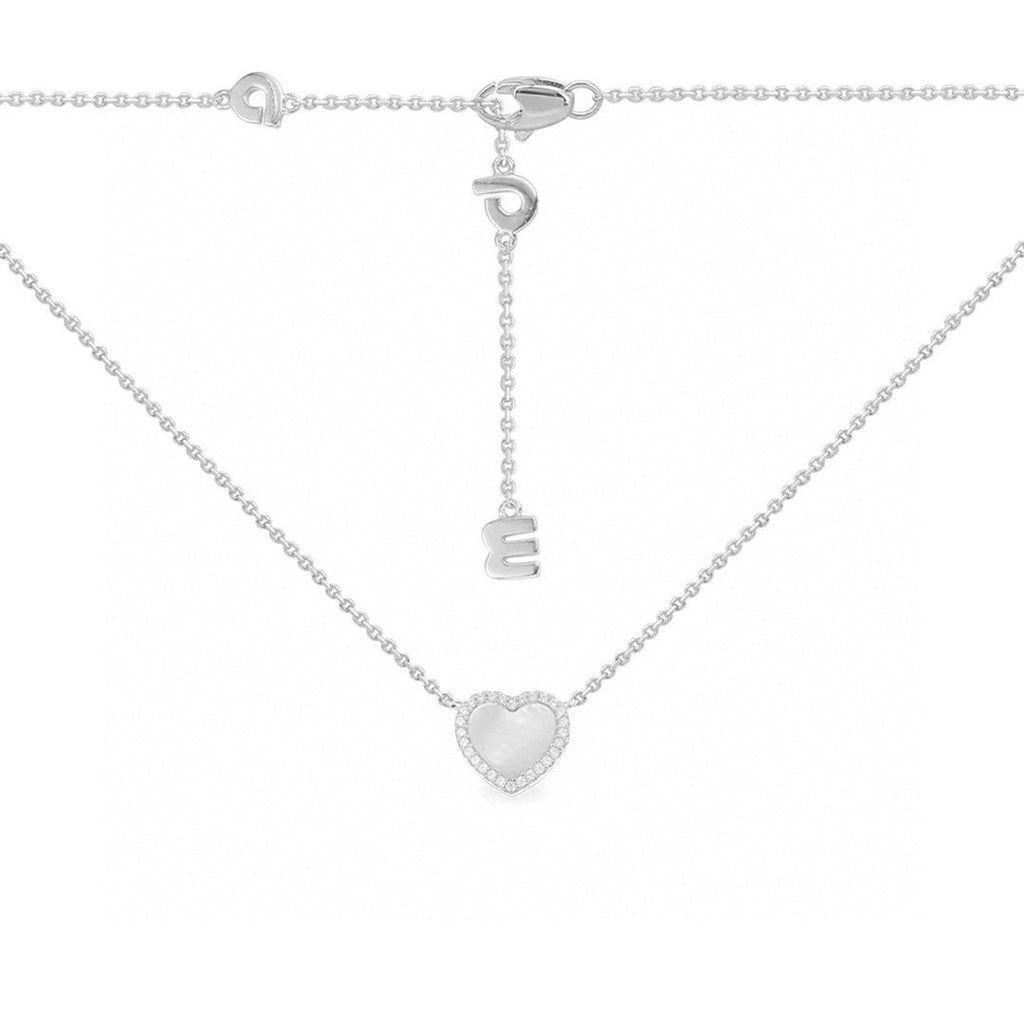 APM Monaco Silver-Tone White Shell Heart Adjustable Necklace - album image 1