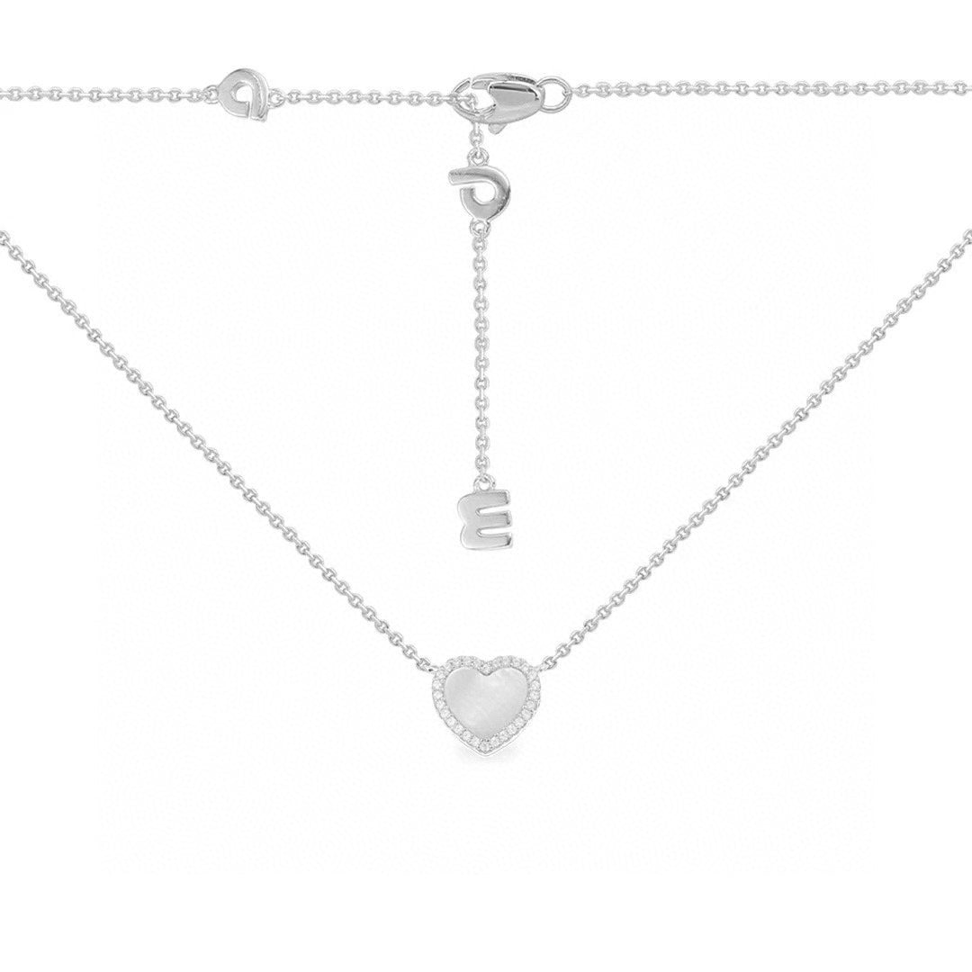 APM Monaco Silver-Tone White Shell Heart Adjustable Necklace - album image 1
