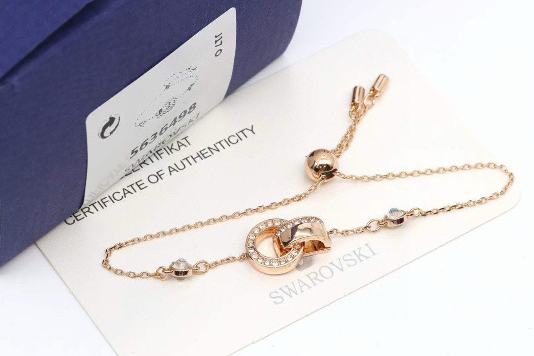 Swarovski Interlocking Crystal Rings Slider Bracelet - album image 1