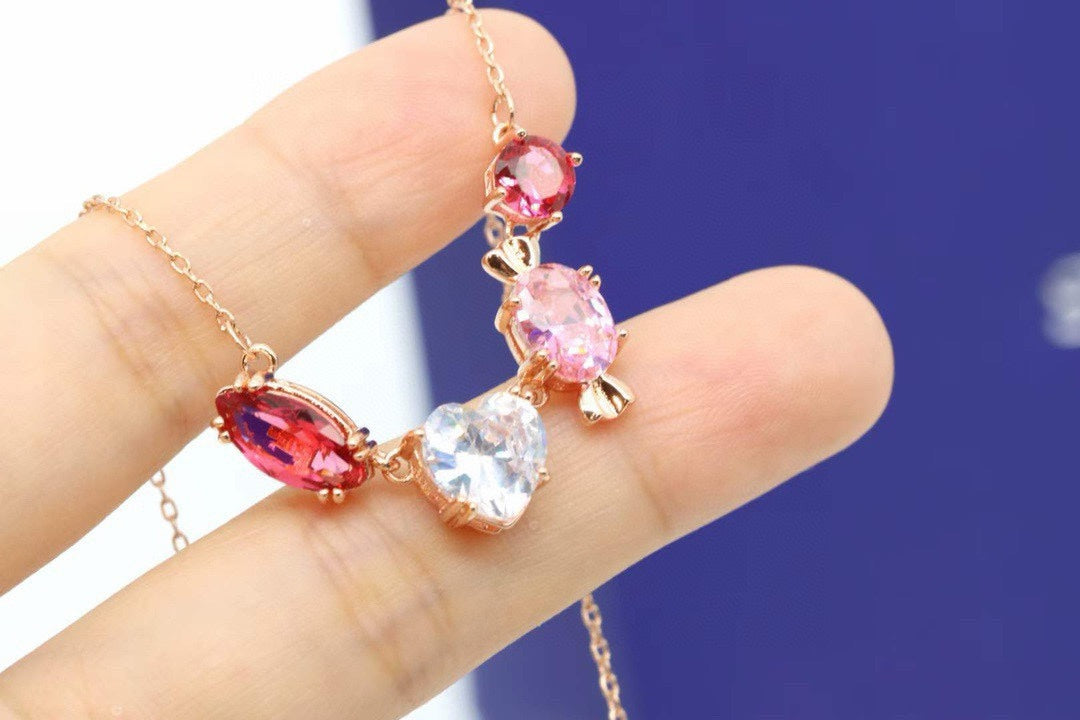 Swarovski Pink and Clear Crystal Candy Necklace - album image 5