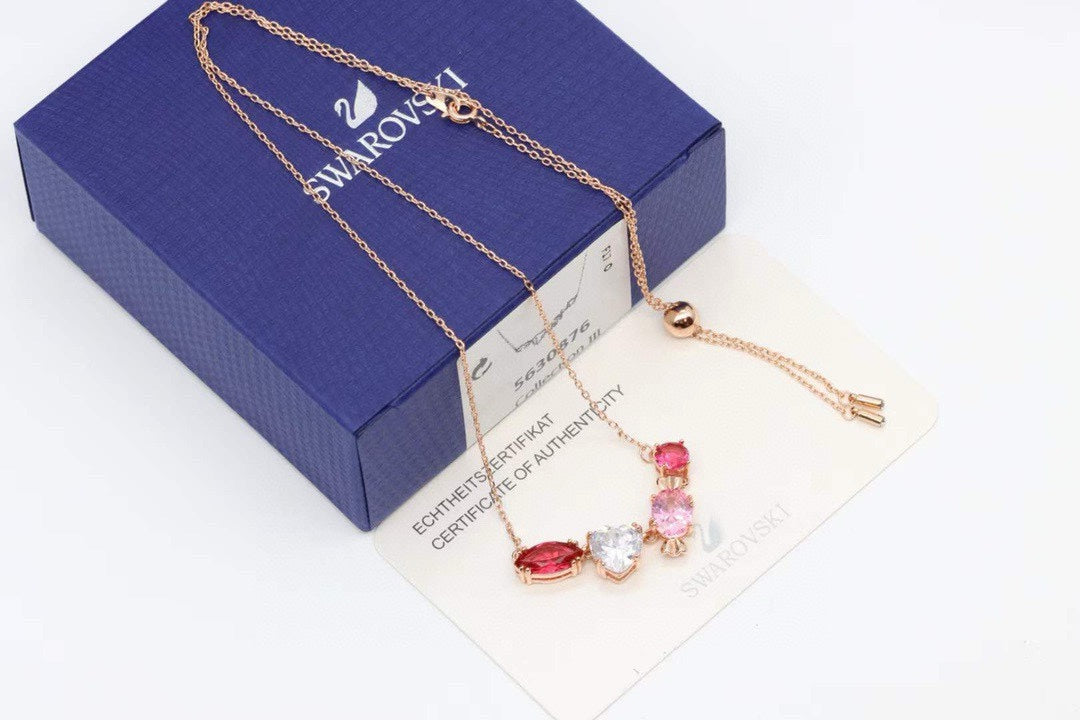 Swarovski Pink and Clear Crystal Candy Necklace - album image 2