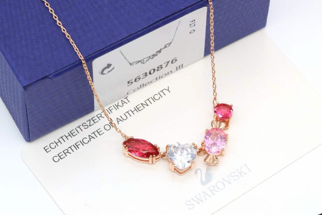 Swarovski Pink and Clear Crystal Candy Necklace - album image 4
