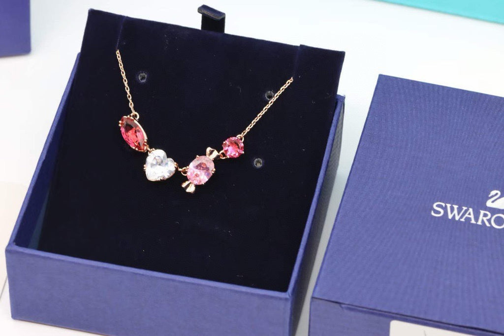 Swarovski Pink and Clear Crystal Candy Necklace - album image 1