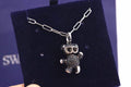 Swarovski Black Crystal Teddy Glasses Pendant Necklace - album image 1