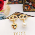 Dior Asymmetric CD Heart and Pearl-Look Earrings - product image 1