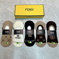 Fendi neutral front monograms ankle socks - view 1