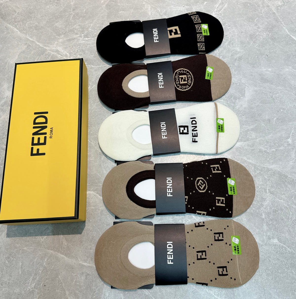 Fendi neutral front monograms ankle socks - view 6
