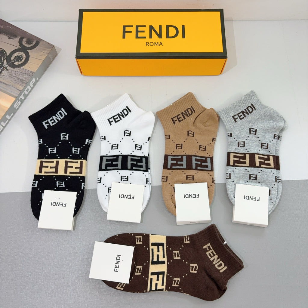 Fendi ff cuff assortment ankle socks - view 5