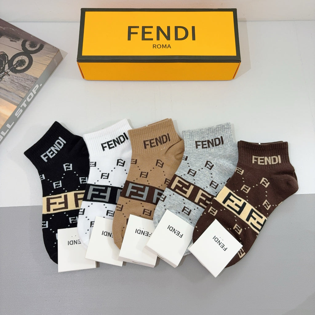 Fendi ff cuff assortment ankle socks - view 1