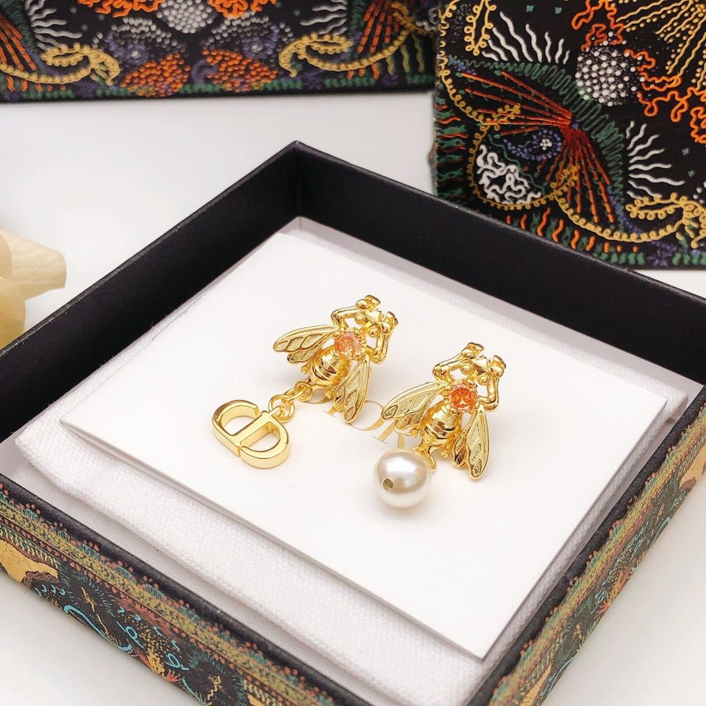 Dior Gold-Tone Floral CD Drop Earrings - product image 5