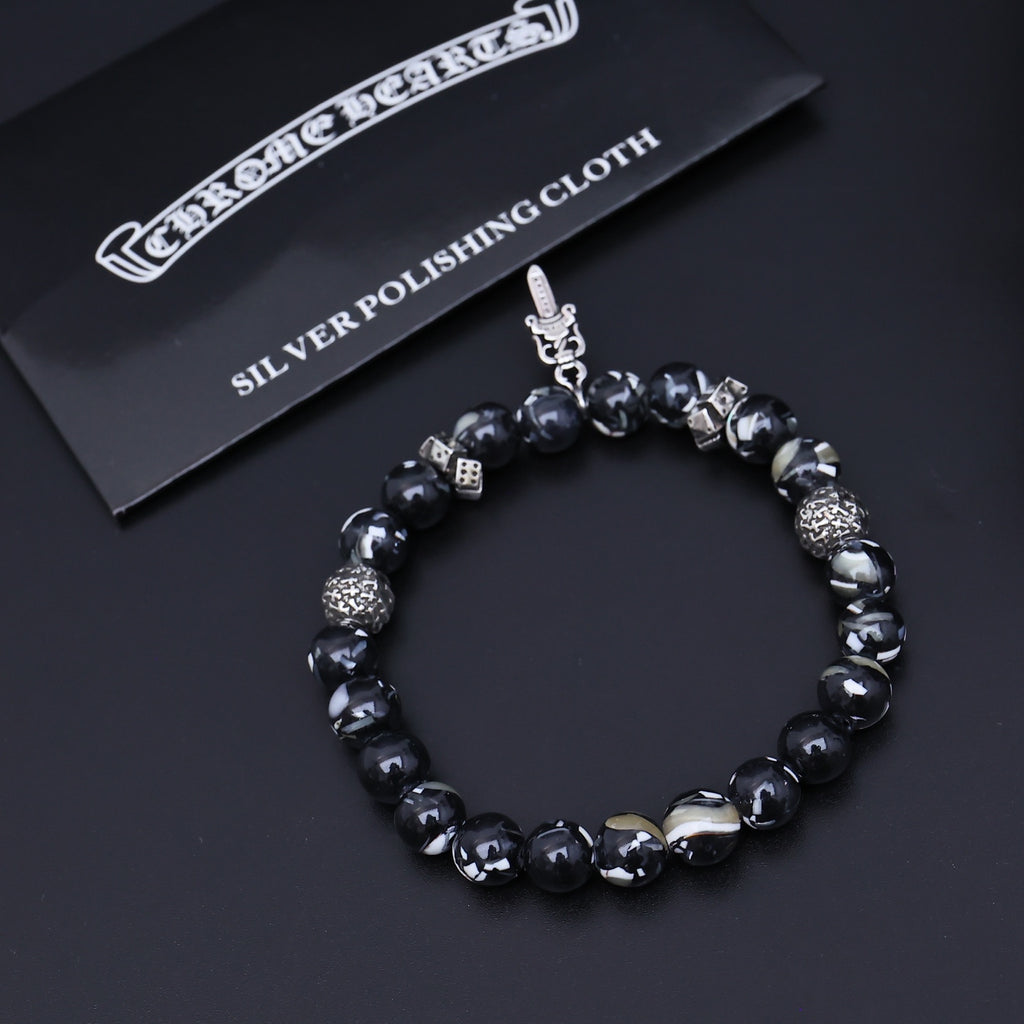 Chrome Hearts Purple and Dark Bead Cross Bracelet - album image 4