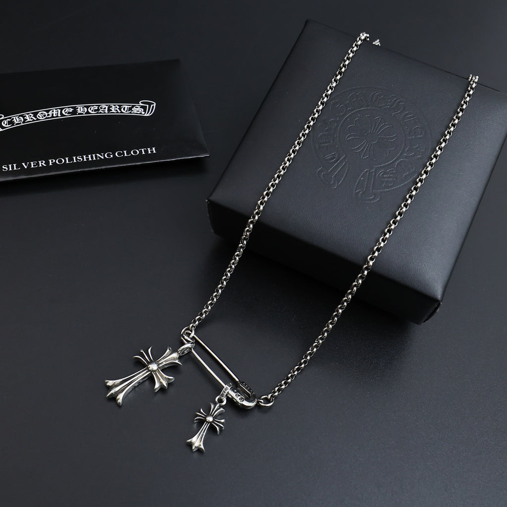 Chrome Hearts Twin Cross Charm Necklace - album image 1