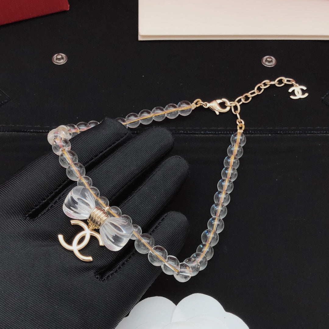 Chanel Bow Butterfly Pearl Necklace - album image 1