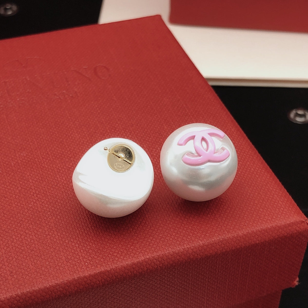 Chanel Pink Pearl Earrings - album image 6