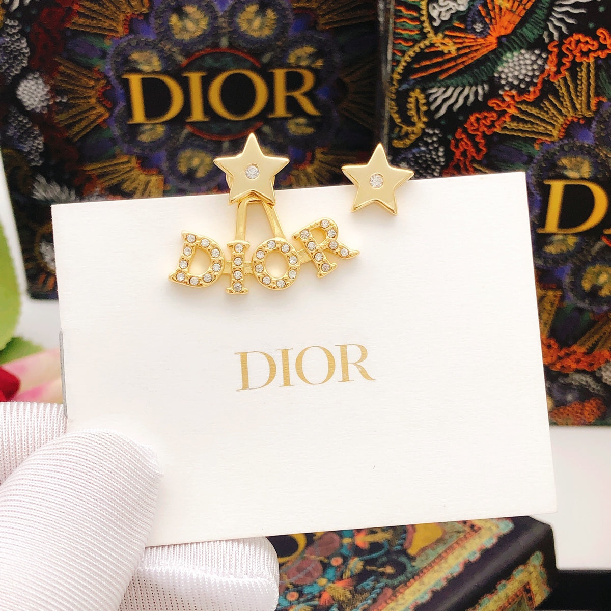 Dior Star and Letter Stud Earrings - product image 2